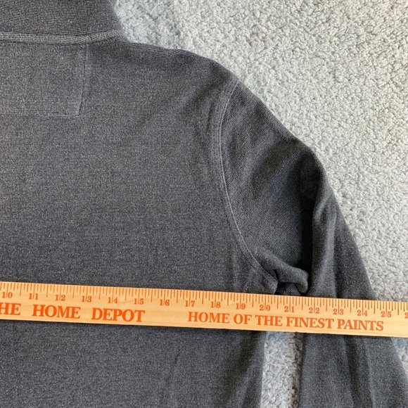 Banana Republic Sweater Mens Medium Gray Birdseye 1 Waffle Knit Pullover 1/4 Zip - Picture 10 of 12